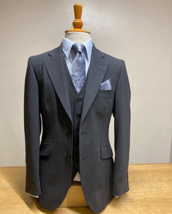 Suit in plain charcoal 2 or 3 piece mix and match