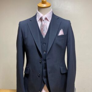 Plain navy wedding suit