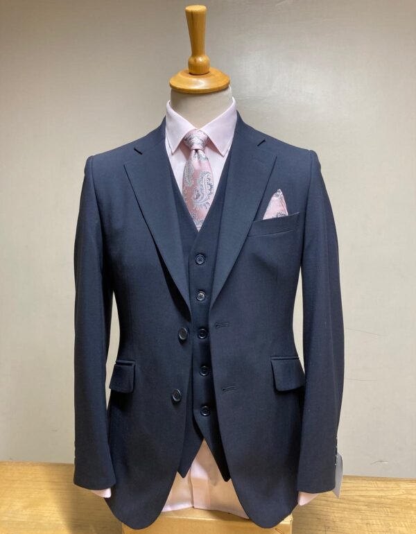 Plain navy wedding suit